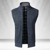 Gilet da uomo Autunno Inverno Maglione di lana Gilet spesso caldo Casual Giacche senza maniche Maglione Cappotto in pile lavorato a maglia maschile in cashmere