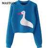 MASTGOU Embroidery Animal Womens Sweater Autumn Winter Highstreet Style Pullover Top Jacquard Knit Christmas Sweaters Pull Femme 210922
