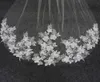 Katedral Dantel Gelin Veils Tarak Ile Bir Katmanlı 3D Aplike Uzun Uzunlukta Robe Düğün Kuyruk Peçe Lüks Amice Custom Made Kadınlar Saç Aksesuarları