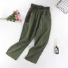 Harajuku Cintura Alta Streetwear Calças de Carga Mulheres Casual Corredores Sweatpants Loose Calças Fêmeas Loose Calças Coreano Pantalon Cinto Ropa Mujer 210421