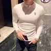 Autumn T Shirt Men Round Neck Long-sleeved Casual Slim Fit T-shirt Half Turtleneck Streetwear Undershirt Top Brand Clothes 210527