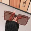 2021 Vintage Square Oversides Black Okulary Female Moda Eleganckie Luksusowe Klasyczne Dark Blue Boys Sun Glasses UV400