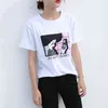Höstdesign 10 stilar Kvinnor Casual White T Shirt Kvinna Kortärmad Top Tees Tryckt T-shirt Drop 07e6 210420