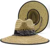 Naturel de paille Fashion 2021 Brim Brim Summer Visor de plage Protection Soleil Panama Lifeguard Hat9110248