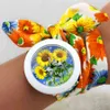 Projektant Luksusowe Zegarki Marka SHSBY Design Design Design Flower Cloth Wrist Moda Kobiety Sukienka Wysokiej Jakości Zegar Tkaniny Słodkie Dziewczyny