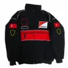 Traje de carreras F1 Chaqueta de manga larga Traje de motocicleta retro Chaqueta Equipo de motocicleta Ropa de algodón de invierno Traje Chaqueta cálida bordada 4D9E