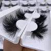 Lyx 25mm Mink Lashes Falska ögonfransar Lång 3D 5D Mjukt rörig Fluffy Eyelash Makeup Naturlig dramatisk Korsad tjock Volumn Maquiagem