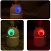 300ml USB Air Luftfuktare Ultraljud Cool Mist Maker Fogger med färgstark lampa Söt katt Mini Aroma Diffuser Humidificador Difusor