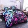 Fanaijia 3d Flower Bedding Set Queen Size Sugar Skull Duvet Cover with Pillowcase Twin Full King bedroom comforter set 210615212M