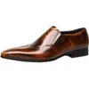 Projektant Men Cowhide Buty Sukiety Oryginalny skórzany luksusowy biznes Business Casual Party Wedding Bridegroom Buty Wskazane palec elastyczne opaskę plus rozmiar 38 ~ 45