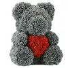 Rose Teddy Bear Cuore PE Schiuma di sapone Fiore artificiale Rose Bear 25cm 40cm Per le donne San Valentino Matrimonio Compleanno Natale Gif286K