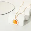 Подвесные ожерелья Cany Color Dripping Sun Moon Yin Yan Yang Ожерелье для женщин длинная цепочка
