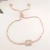 Choucong Marke Einfache Modeschmuck Ins Hochzeit Armbänder 18 Karat Roségold Füllen Weiß Princess Cut 5A Kubikzircon Einstellbar Women239t