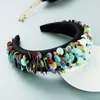Mehrfarbiges Pailletten-Stirnband für Damen, Temperament, Schwamm-Haarband, Prinzessin-Party-Haar-Accessoire, Tiara-Kronen