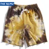 2021 Hip Hop Harajuku Shorts Streetwear Tie Dye Printed Jogger Short Pants Men Elastic Waist Bottoms Shorts WY695 H1210