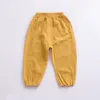 여름 바지 솔리드 컬러 리넨 Pleated 어린이 발목 길이 바지 Baby Boys Pant Harem Kids Child 0347