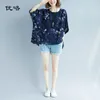 Bluzki damskie koszule plus size rękaw szyfonowa bluzka Koreańska sztuka kwiatowy nadruk letni topy swobodne luźne białe 4xl 5xl 6x
