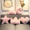 Coussin/oreiller décoratif nordique rose lune couronne coussin pour fille enfants bébé coeur étoile peluche chambre douche cadeaux