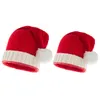 Europa en Amerika Bt verkopen winter Santa wollen garen hoed moeder baby pompom gebreide beanie hoed voor kerst decoratie