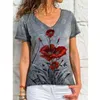 Women's T-shirt Summer V-neck Printed Short-Sleeved Plus Size Top Expert Design Quality Latest Style Original Status