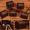 100 pièces petites boîtes à bibelots Vintage en bois boîte de rangement de bijoux coffre au trésor étui à bijoux maison artisanat décor au hasard