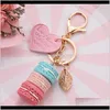 Portachiavi Fashion Aessories Drop Delivery 2021 Cute Women Cake Keychain Pu Love Lega Foglia Catena Charm Bag Ciondolo Portachiavi Regalo per feste Jewelr