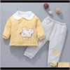 Baby Kids Maternity Drop Delivery 2021 Winter Born For Girls Baby Girl Boys Outfit Cotton Jacket Childrens Clothing Sets Of Sports Clothes A6