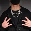 Iced Out Zircon Smiling Face Skull Dice CZ Hip Hop Necklace Chain for Men Women Bling Jewelry Gift