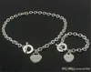 Hot Sell Födelsedag Julklapp 925 Silver Kärlek Halsband + Armband Set Bröllopsutlåtande Smycken Hjärta Hänge Halsband Bangle Sets 2 i 1