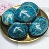 Natural Apatite Crystal Pocket Palm Stone Arts Massage Therapy Polished Blue Mineral Reiki Irregular Healing Quartz Energy Worry Stones Fengshui Home Decoration