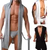 Men Summer Dress Bath Robe Sexy Pajamas Sleepwear Hombre Sleeveless Hooded Casual Kimono Bathrobe Nightgown Robe Solid Color Clo