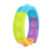 DHL Navio Fidget Bracelet Reliver Reliver Stress Brinquedos Arco-íris Push Bolha Antistress Toy Adulto Crianças Sensory Para Aliviar o Autismo