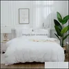 Bedding Sets Supplies Home Textiles & Garden Simple Strip Set Pure Color Euro Beddings Gray Pillowcase Quilt Er 220X240 Queen King Size Doub