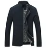 Blazer veste hommes printemps automne affaires manteau travail col montant fermeture éclair vêtements d'extérieur léger coton 210909