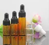 Flacon compte-gouttes en verre ambré de 5ml, 3ml, 2ml, 1ml, bocaux avec Pipette, pour parfum cosmétique, bouteilles d'huile essentielle, 100 pièces/lot