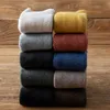 Hiver femmes épais chaud long coton haute qualité couleur unie Harajuku Vintage laine chaussettes 3 paires 210720