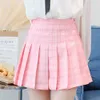 Jogoo Janee Mulheres Cintura Alta Saia Plissada Primavera Outono Casual Kawaii A-Line Saias Japonês Escola Uniforme Mini 210621