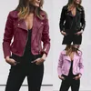 pink faux leather jacket women