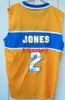 Genähtes # 2 JONES OLD SCHOOL BASKETBALLJERSEY HERREN-Sticktrikot Größe XS-6XL Benutzerdefinierte Basketballtrikots mit beliebigem Namen und Nummer