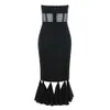 Ocstrade Midi Bandage Dress Arrival Black Bodycon Women Summer Lace Sexy Night Club Party 210527