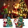 DIY Felt Christmas Tree Snowman Calendar Wall Hanging Ornament Tree Gift For Boy Girl Door Wall Ornament Decorations Kids Toys H1112