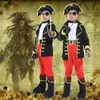 Bazazy Çocuk Cadılar Bayramı Kostümleri Çocuklar Korsan Cosplay Giysileri Kaptan Jack Cosplay Noel Yeni Yıl Purim Korsan Giysileri Için Set Q0910