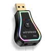 Ambient Light USB Bluetooth 5.0 Transmitter Receiver 3.5mm AUX Stereo Music Wireless Adapter For PC TV Headphone Car