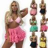 Mulheres da moda encobrem saias de tutu summe praia use ruffles biquíni roupas de banho maiô feminino chiffon swimsuit sarongues