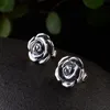 925 Sterling Rose Earrings for Women Studs Earring Set Retro Antique Style Silver 925 Jewelry