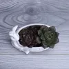 Porzellan-Bunny Figur-Sukkulenten-Pflanzen-Topf Dekorative Desktop-Keramik Kaninchen-Blumen-Pflanzer-Garten-Ornament-Handwerk Zubehör 220211