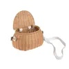 Zaino di vendita pastorale per bambini Borsa da cestino leggera ecologica per bambini in rattan di legno 20 * 12 * 11,5 cm