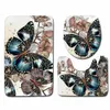 3 Stuk Bad Mat Set 3D Butterfly Toilet Badkamer Set WC Mat Tapijten Baden voor douche Flanel Memory Foam Antislip Mat Tapijt 210724