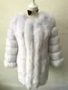 Zadorin S-4XL冬の高級Faux Foxの毛皮のコートスリムロングピンクレッドブルーフェイクの毛皮のジャケット女性の偽の毛皮のコートマントーフォーリュールY0829