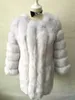 Zadorina S-4XL Zima Luksusowy Faux Fox Fur Coat Slim Długi Różowy Czerwony Niebieski Faux Kurtka Kobiety Fałszywe Futro Manteau Fourrure Y0829